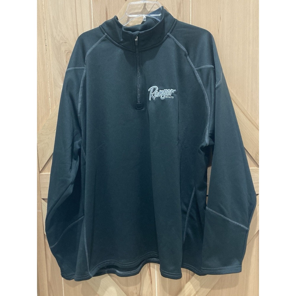 NWT Ranger Boats 3XL Black 1/4 Zip Fleece Pullover Performance Mens Jacket New